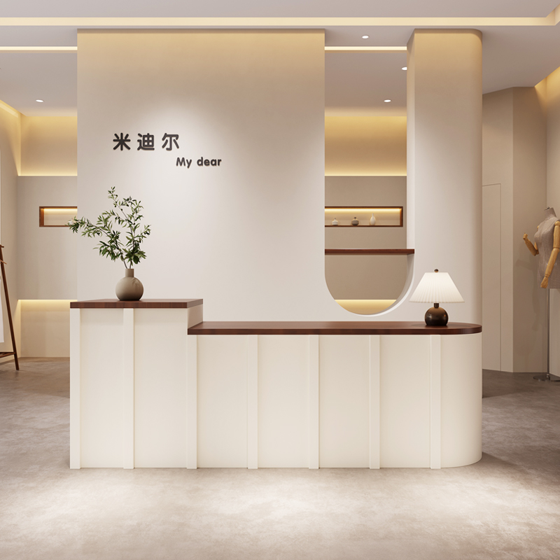 Office Furniture Logo - Counter Beauty Reception Desks Logo Aesthetics