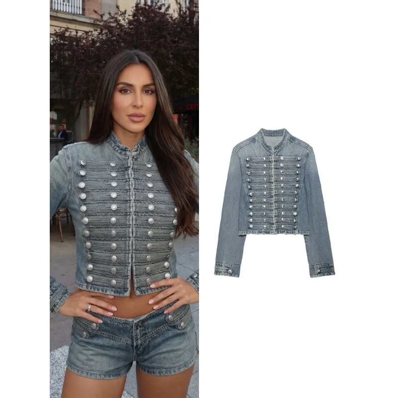 Coat Rack Standing - SMVP Women Vintage Double Breasted Denim