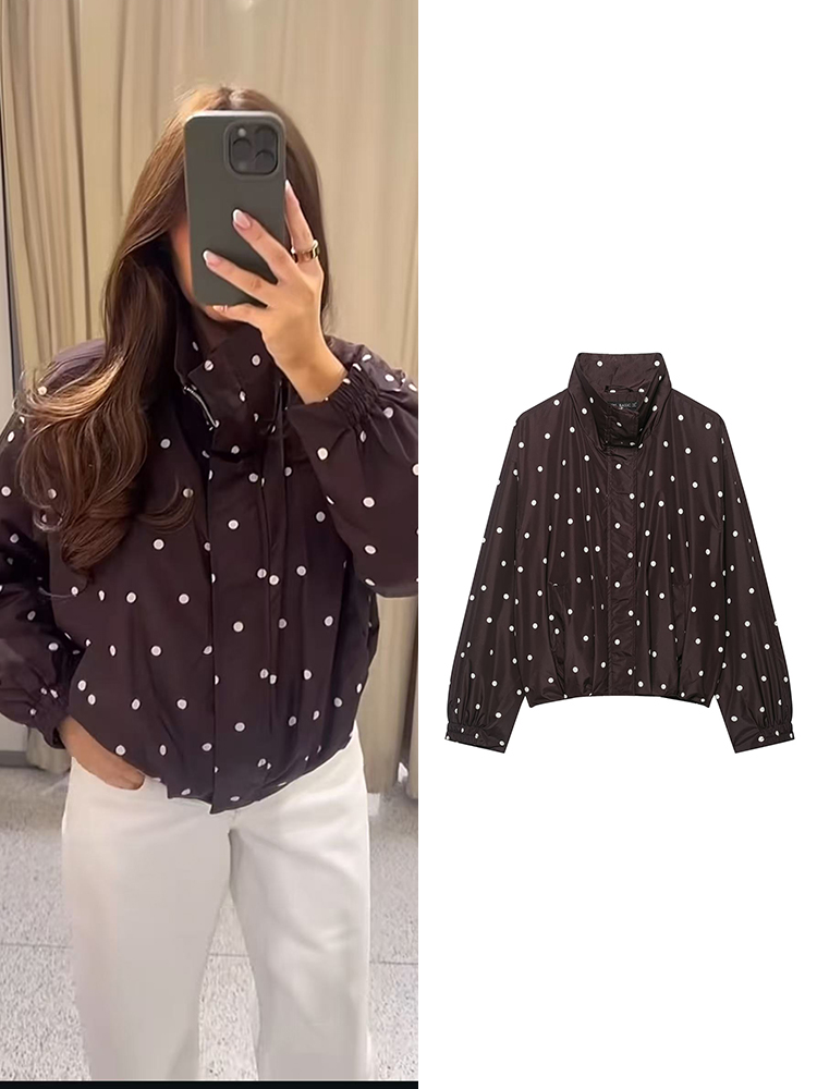 Coat Rack Standing - TFMLN Vintage Polka Dot Crop Jacket