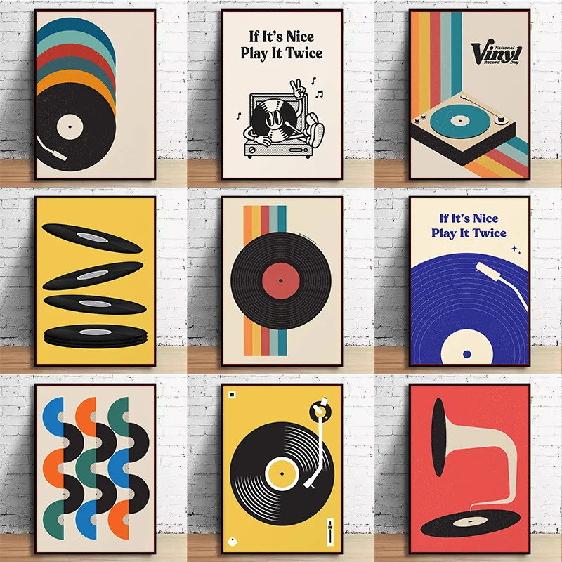 Mid Century Vinyl Record Canva - огляд і ціна Office Furniture Used