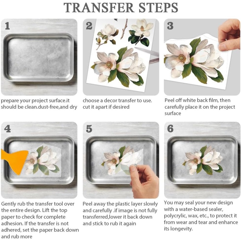 3pcs/Set Rose Rub on Transfers - огляд і ціна Office Furniture Solutions