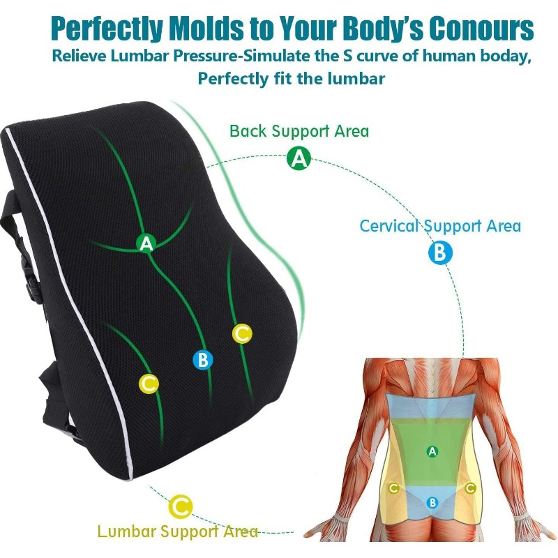 Memory Foam Lumbar Support Cus - огляд і ціна Office Furniture Heaven