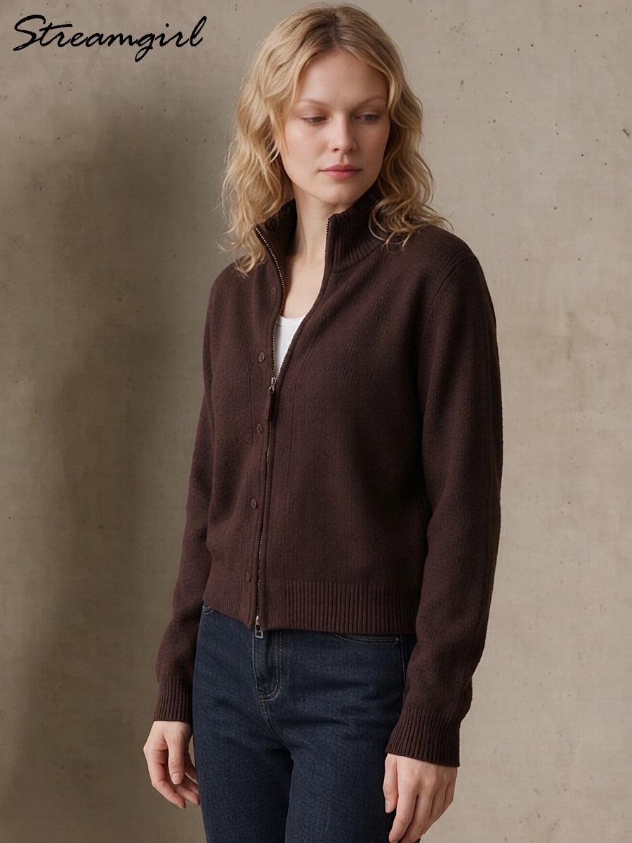 Women Turtleneck Knit Cardigan - огляд і ціна Coat Rack Standing