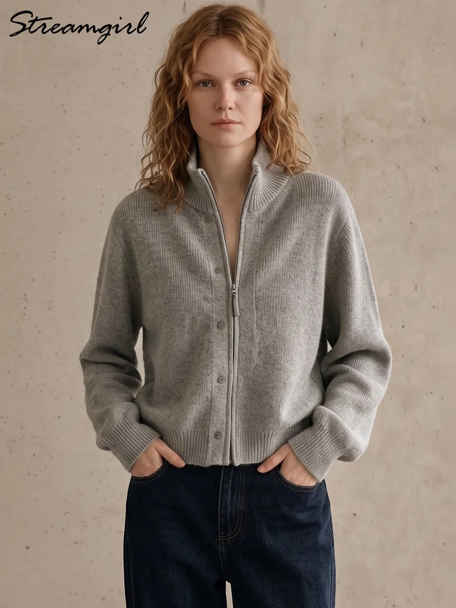 Women Turtleneck Knit Cardigan - огляд і ціна Coat Rack Standing