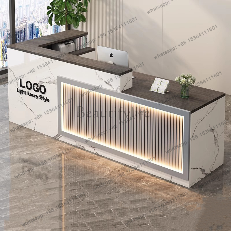 Luxury Simple Reception Desk L - огляд і ціна Office Furniture Logo