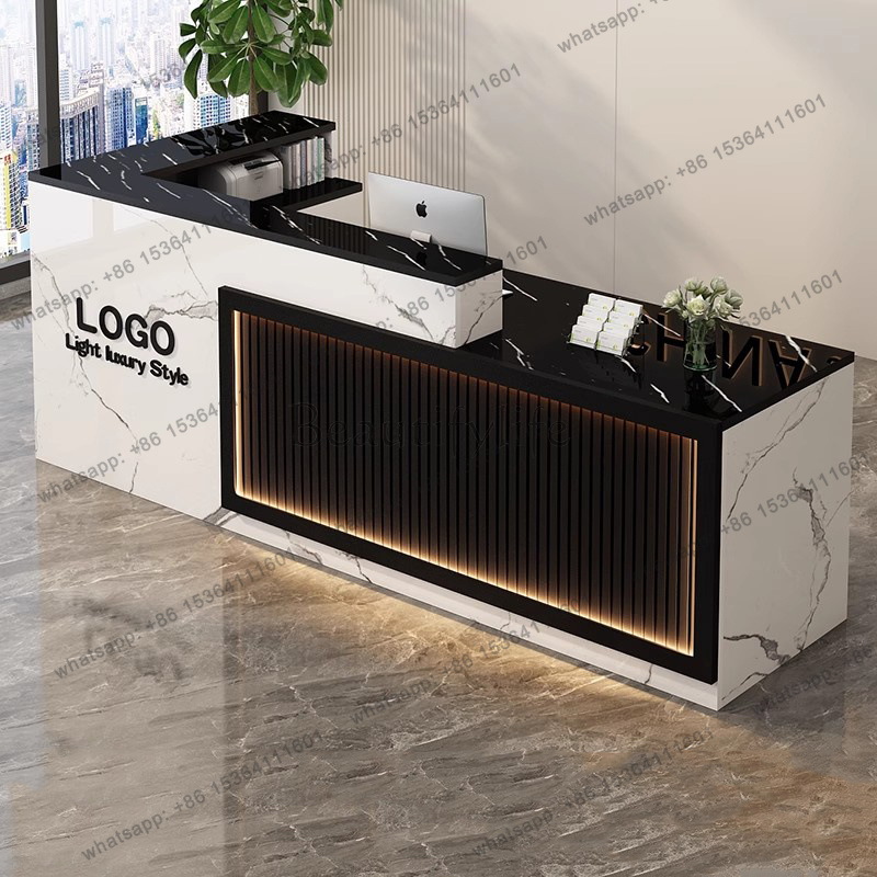 Luxury Simple Reception Desk L - огляд і ціна Office Furniture Logo